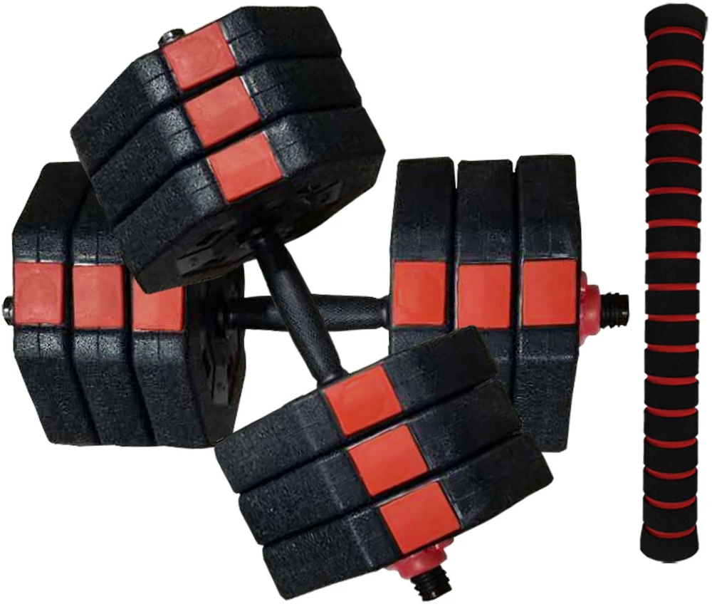 EB FIT reguliuojamo dydžio treniruočių hanteliai 2 x 15 kg su štangos funkcija