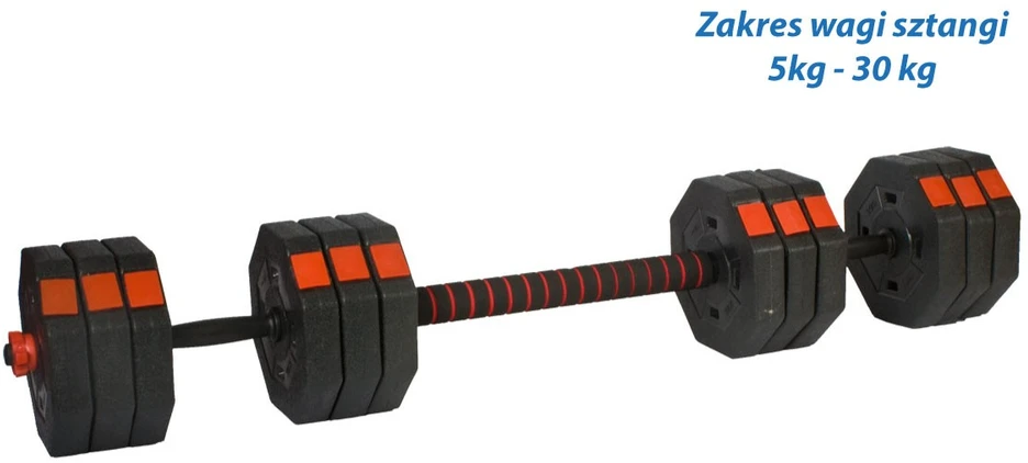EB FIT reguliuojamo dydžio treniruočių hanteliai 2 x 15 kg su štangos funkcija