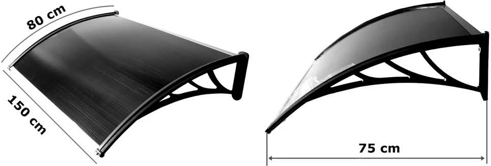 Eko plastikinis stogelis 80x150cm - juodas
