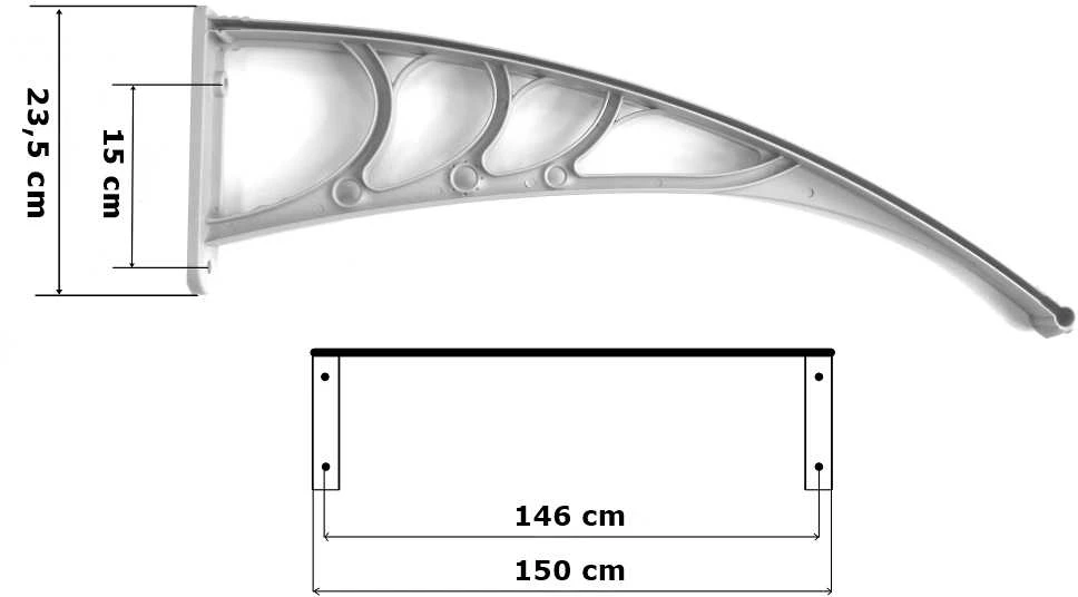 Eko plastikinis stogelis 80x150cm - juodas