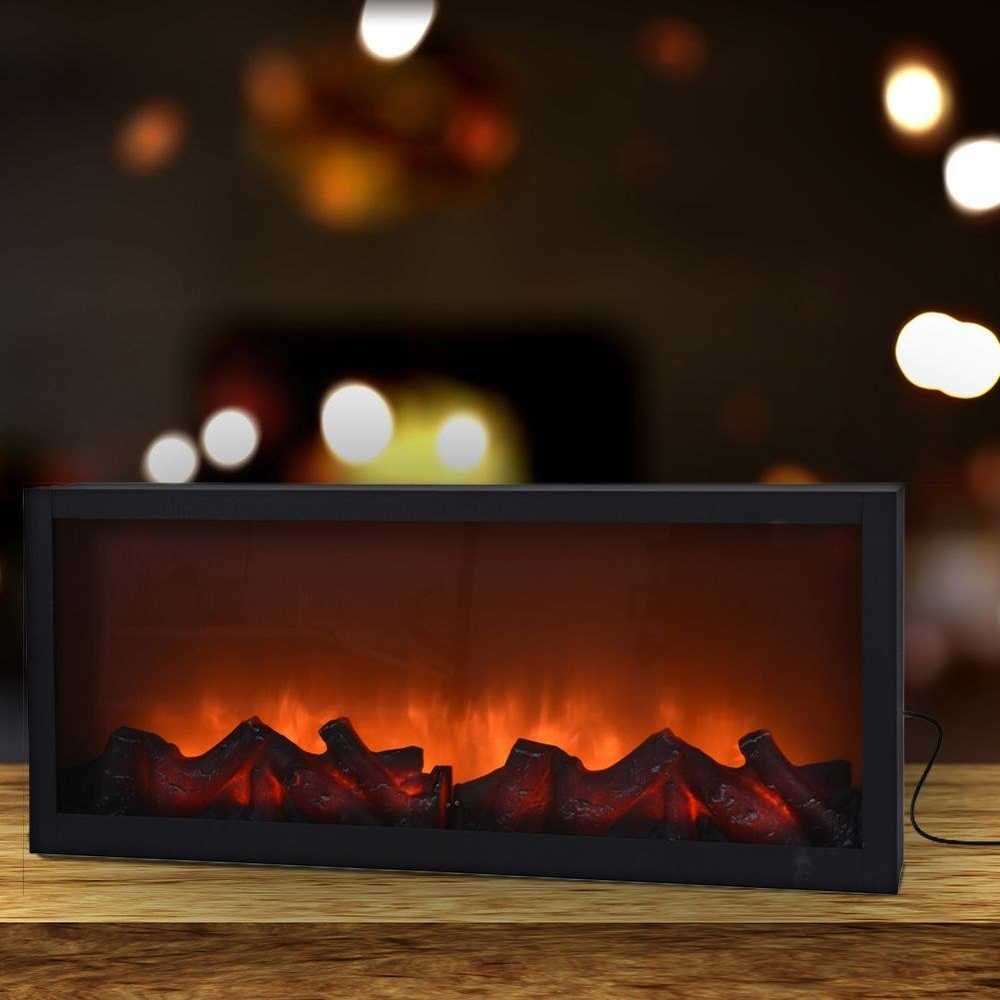 Elektrinis židinys LED juodo metalo 57x25 cm