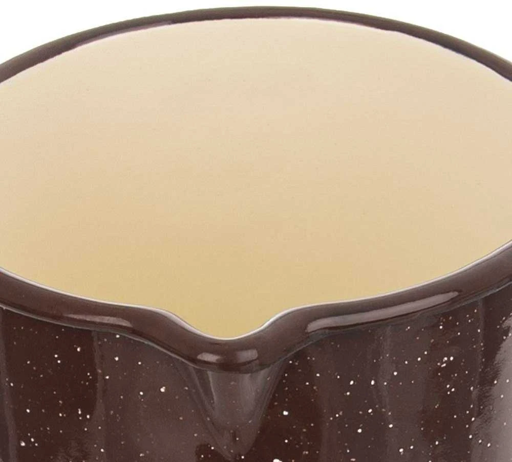 EMALINIS PUODAS 1,2L, RUDAS, SU RANKENE