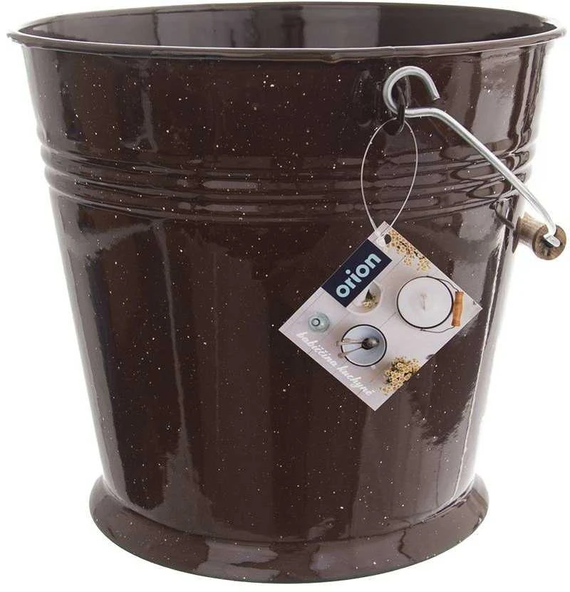 Emaliuotas kibiras maistiniam pienui, 10 l, rudas