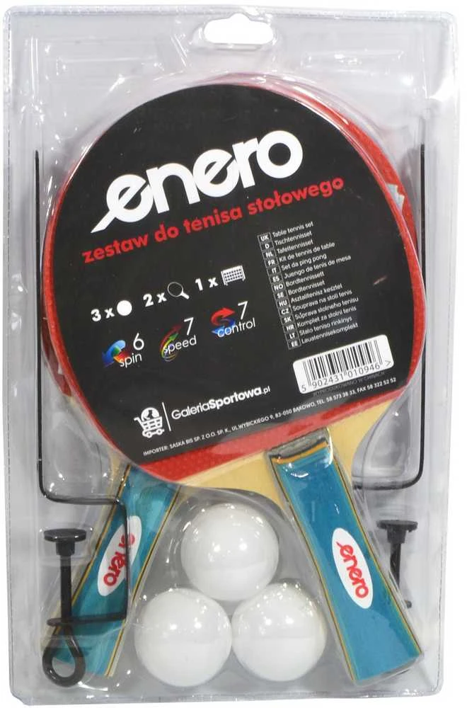 ENERO STALO TENISO RINKINYS 2 RAKETES 3 KAMULIAI IR TINKLAS