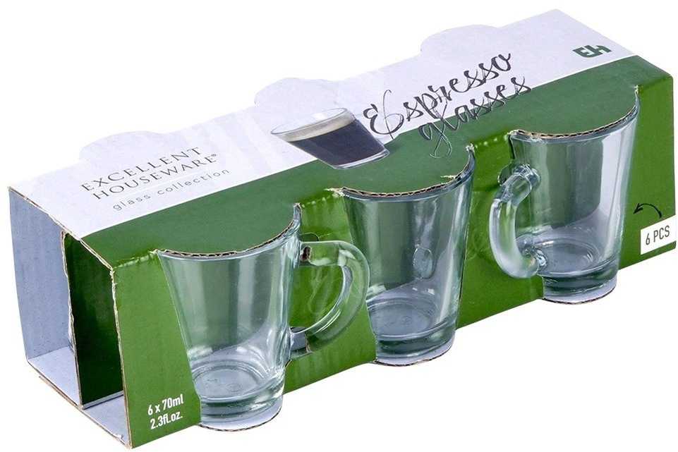Espreso kavos stiklinės 70 ml 6 vnt.