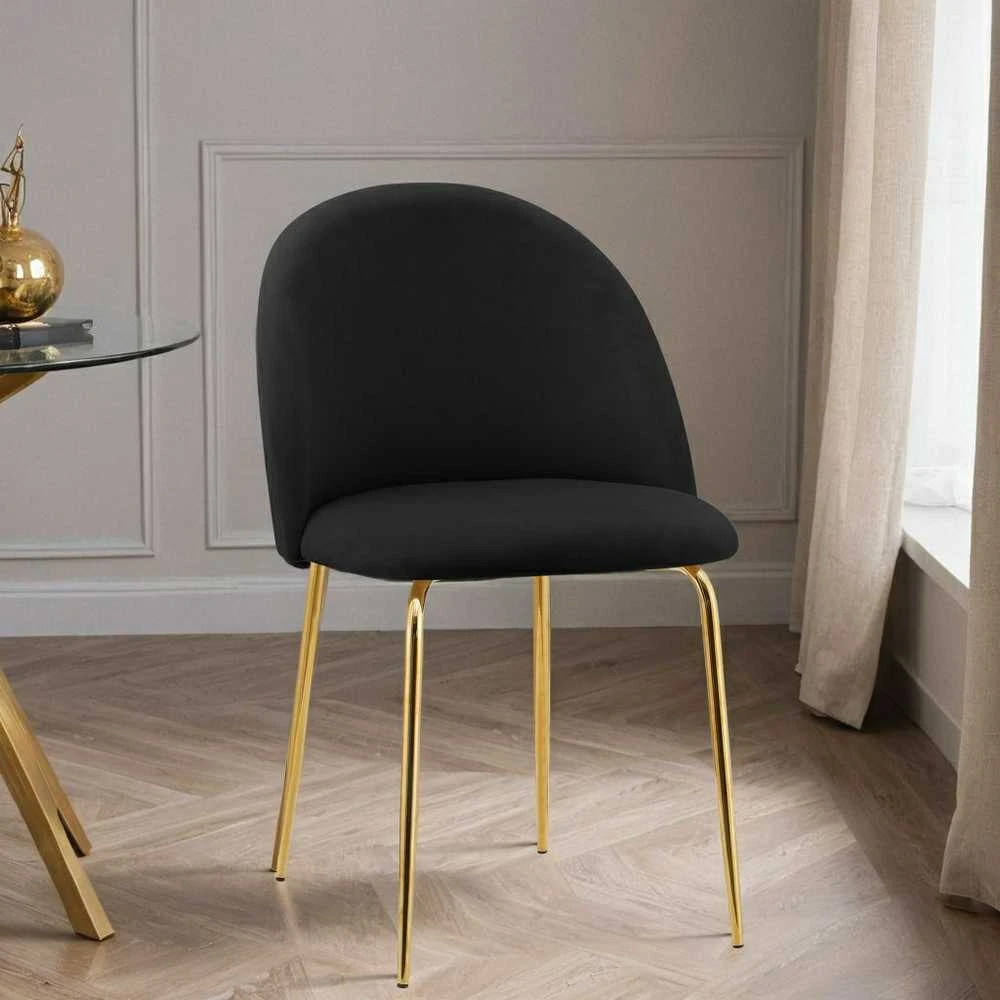 Fargo Gold Velvet juodo aksomo kėdė