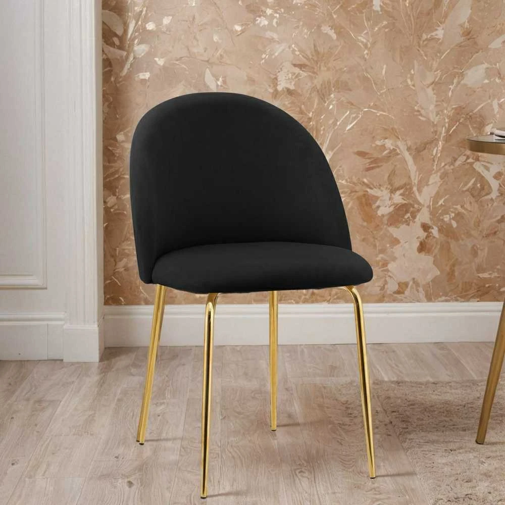 Fargo Gold Velvet juodo aksomo kėdė