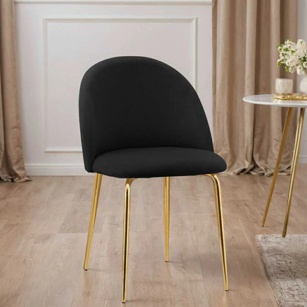 Fargo Gold Velvet juodo aksomo kėdė