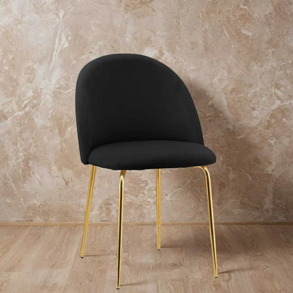 Fargo Gold Velvet juodo aksomo kėdė