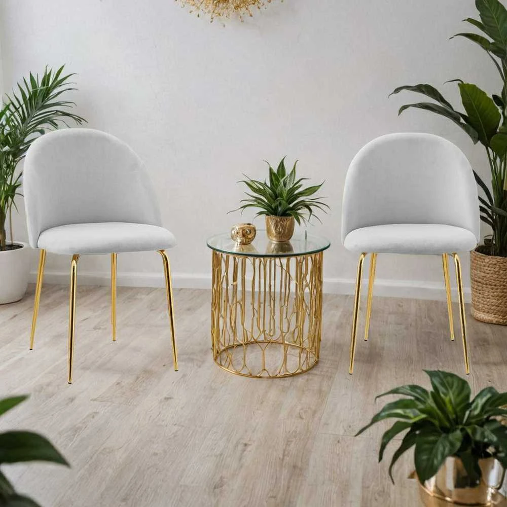 Fargo Gold Velvet pilka aksominė kėdė