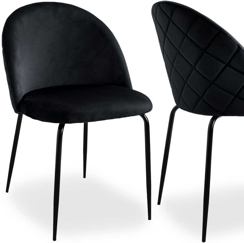 Fargo Velvet juodo aksomo kėdė