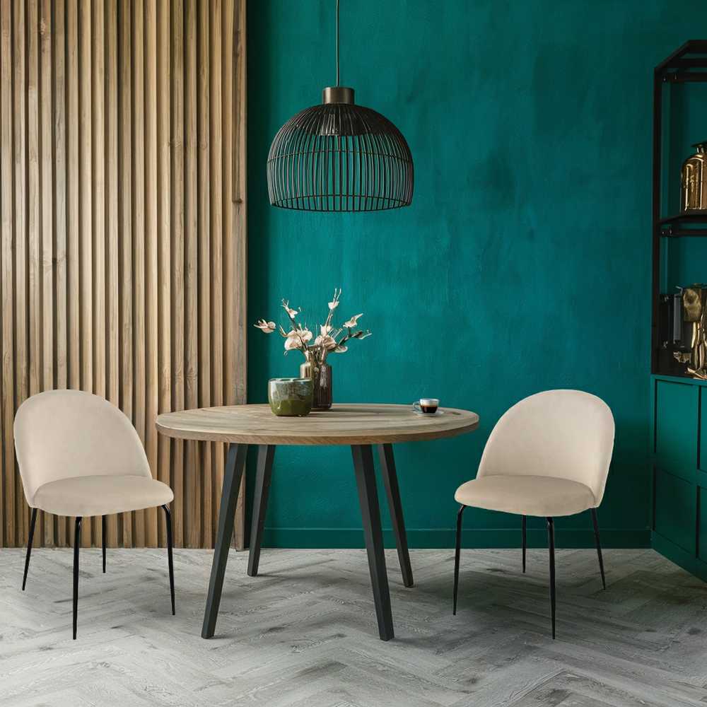 Fargo Velvet smėlio spalvos aksominė kėdė