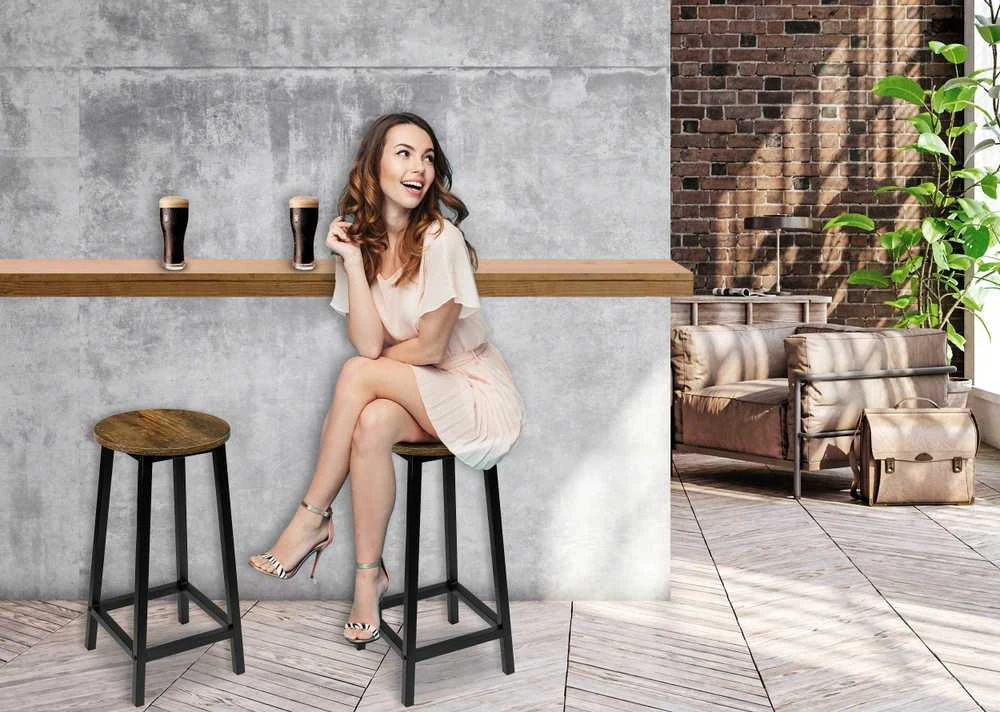 Flint Rustic loft pramoninė taburetė, sendintas ąžuolas