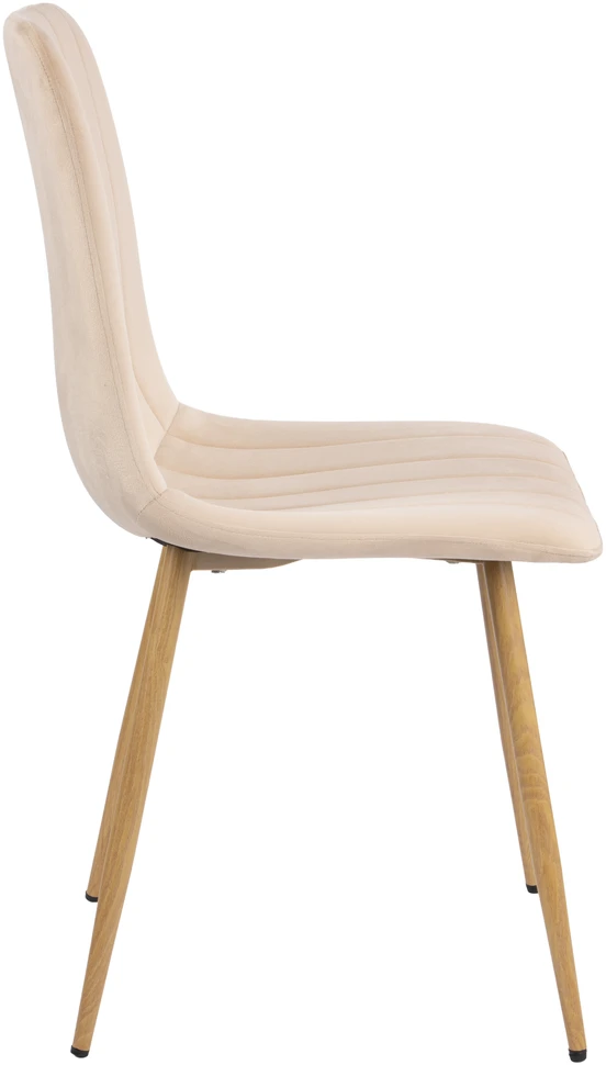 FRESNO WOOD VELVET kėdė, aptraukta smėlio spalvos aksomu