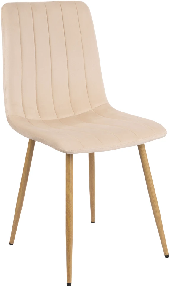 FRESNO WOOD VELVET kėdė, aptraukta smėlio spalvos aksomu