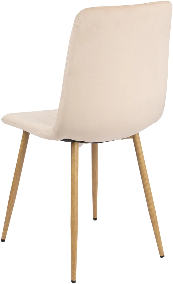 FRESNO WOOD VELVET kėdė, aptraukta smėlio spalvos aksomu