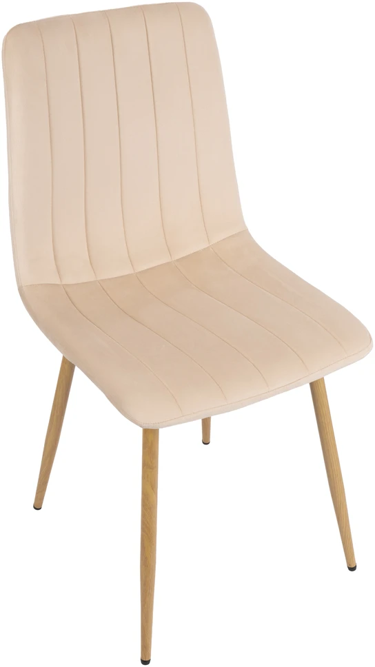 FRESNO WOOD VELVET kėdė, aptraukta smėlio spalvos aksomu