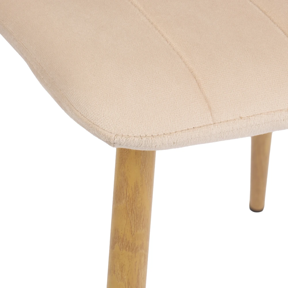 FRESNO WOOD VELVET kėdė, aptraukta smėlio spalvos aksomu