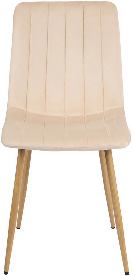 FRESNO WOOD VELVET kėdė, aptraukta smėlio spalvos aksomu