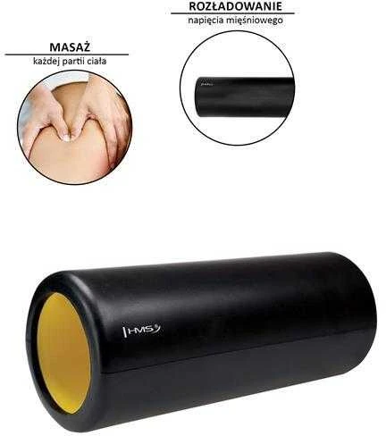 FS111 Juodas / GELTONAS 33 cm FITNESS ROLLER / HMS ROLLER