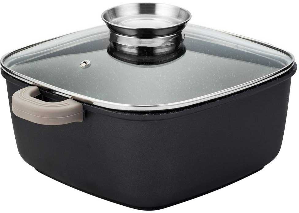 Nava Puodas granitas su stikliniu dangteliu FUNTZIO 24 cm, 5,4 l