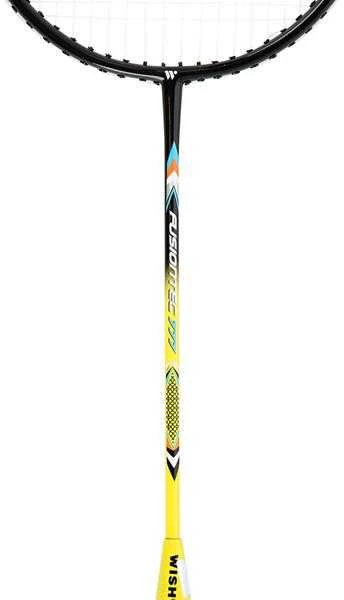 FUSIONTEC 777K BADMINTONO RAKETŲ RINKINYS LIME + Raudonas + SHOTS 3 Vnt.