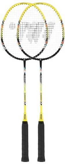 FUSIONTEC 777K BADMINTONO RAKETŲ RINKINYS LIME + Raudonas + SHOTS 3 Vnt.