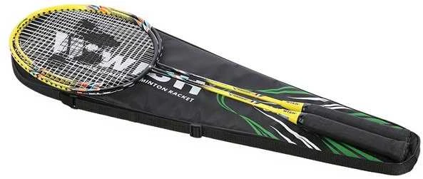 FUSIONTEC 777K BADMINTONO RAKETŲ RINKINYS LIME + Raudonas + SHOTS 3 Vnt.
