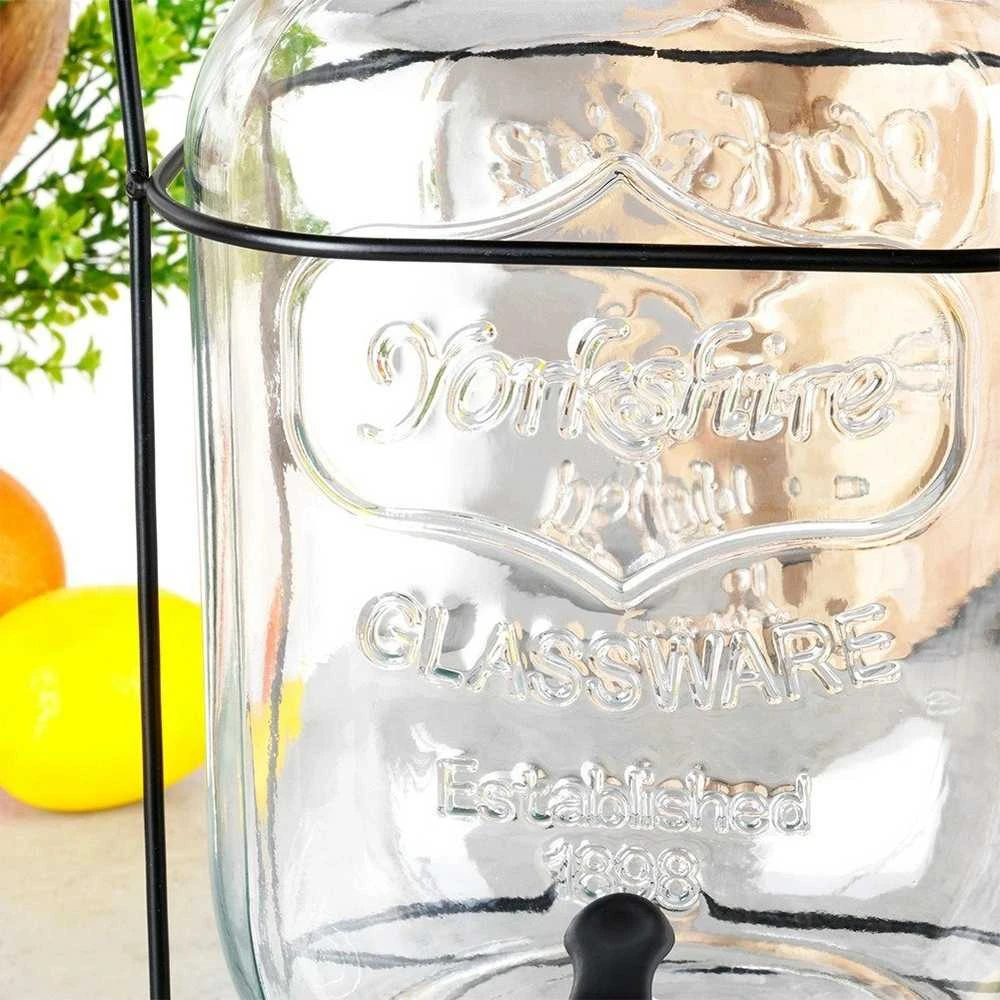 Gėrimų indas su čiaupu ir stovu, juodas, 4,2 l