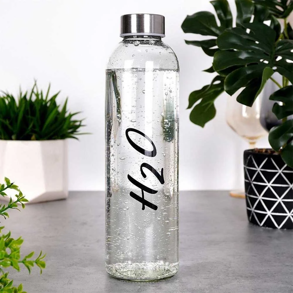 Gertuvė Stiklinis butelis vandeniui, sultims, limonadui, kokteiliui, kokteiliui, nepralaidus 700 ml