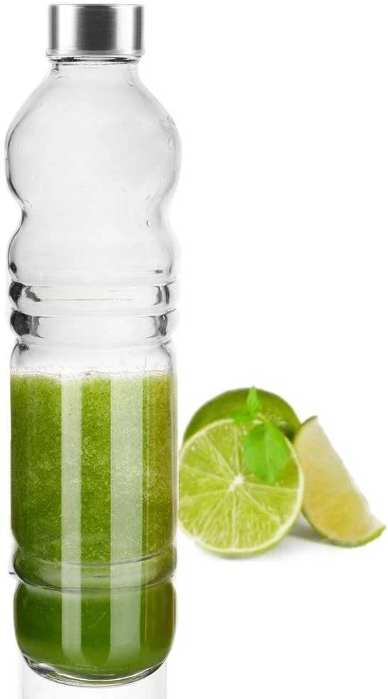 Gertuvė Stiklinis butelis vandeniui, sultims, limonadui, kokteiliui, kokteiliui 1,1 l