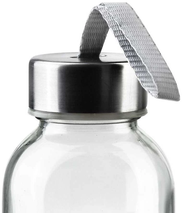 Gertuvė Stiklinis buteliukas su neopreno dangteliu, juodas, 490 ml