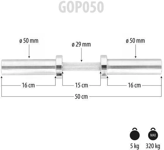 GOP050 (+ spaustukai) TRUMPAS OLIMPINIS STRAIPSNIS 5KG 50CM HMS