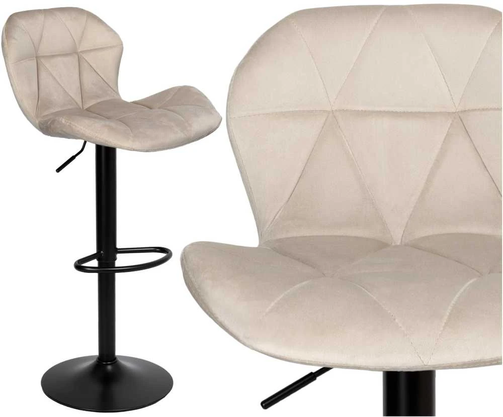 Gordon Juodas meringue Velvet baro kėdė