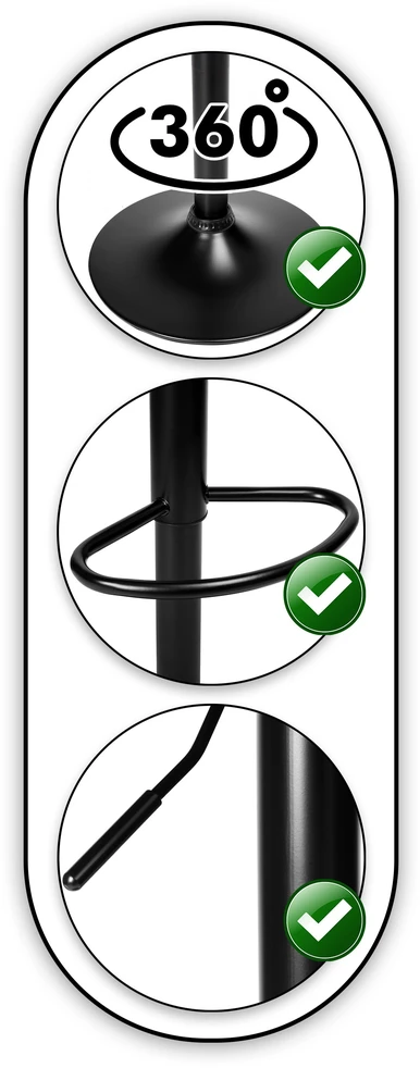 Gordon Juodas pilka aksominė baro kėdė