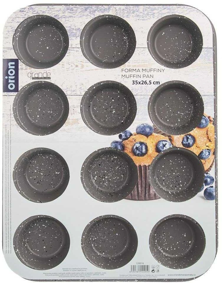 GRANDE granitinė bandelių kepimo forma bandelėms, 12 vnt, 35x26 cm