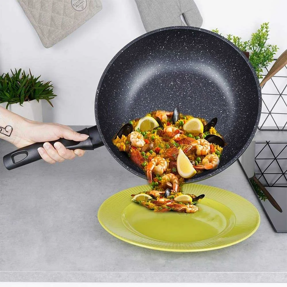 GRANDE granitinė wok keptuvė troškinimui, 30 cm