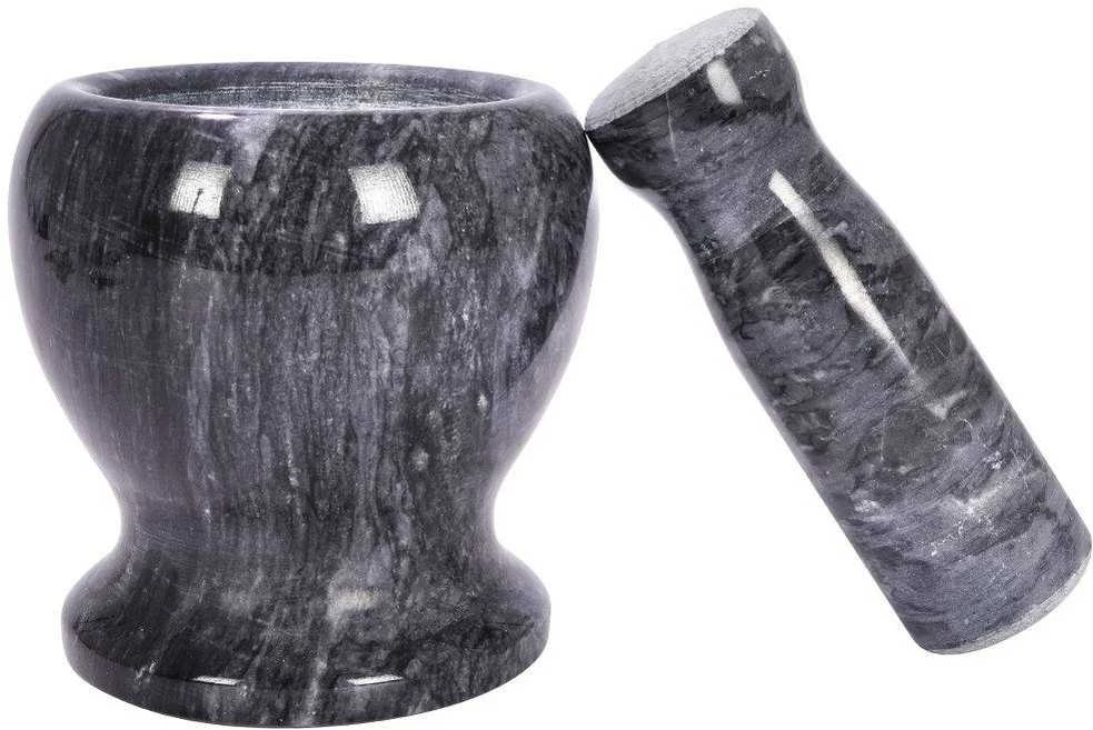 Granito akmens skiedinys su grūstuvu prieskoniams, žolelėms, riešutams malti, sunkus, 11 cm