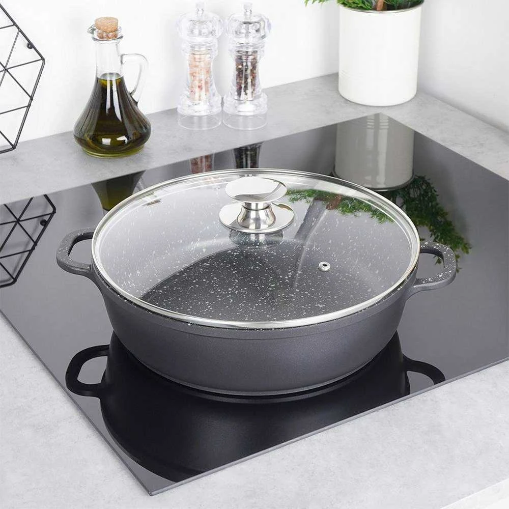 Granito keptuvės puodas 28 cm GRANDE dujų indukcija