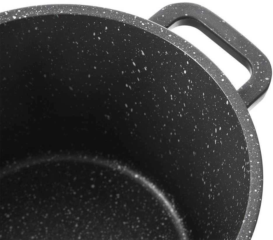Granito puodas su stikliniu dangteliu, aukštas GRANDE, 7,6 l