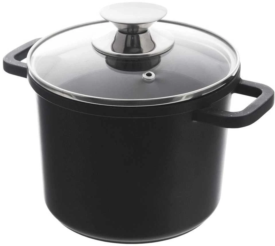 Granito puodas su stikliniu dangteliu, aukštas GRANDE, 2 l