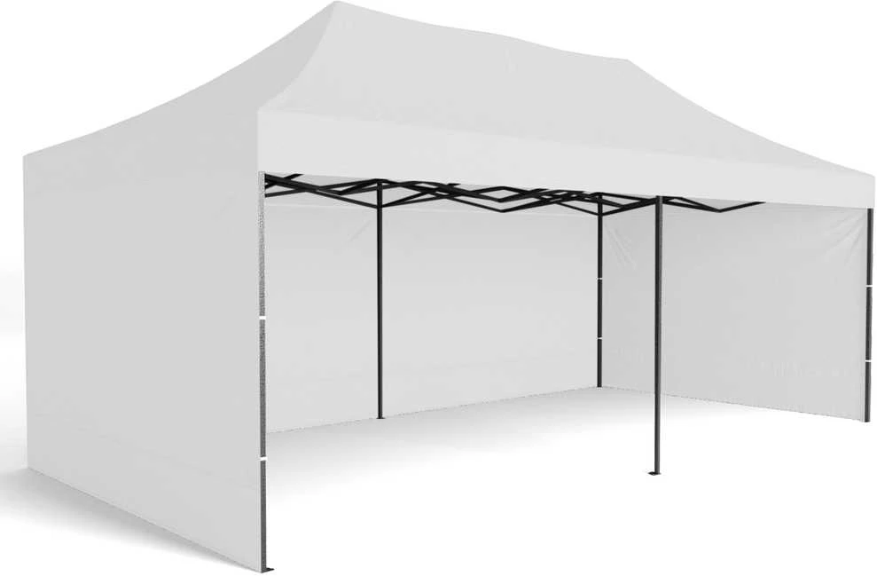 Greitosios prekybos paviljonas - 3x6 m - 3 sienos - baltos spalvos