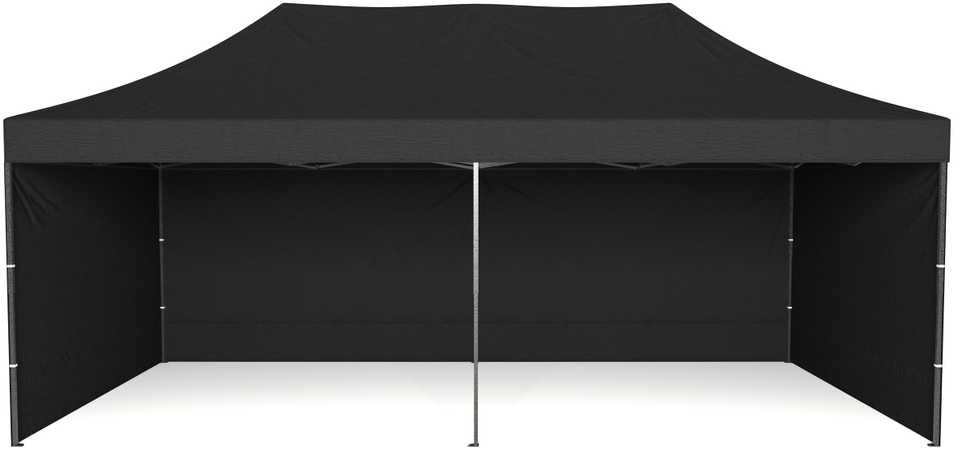 Greitosios prekybos paviljonas - 3x6 m - 3 sienos - juodos spalvos