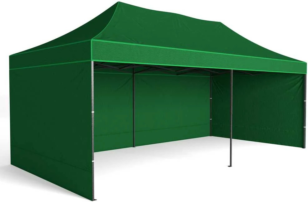 Greitosios prekybos paviljonas - 3x6 m - 3 sienos - žalia
