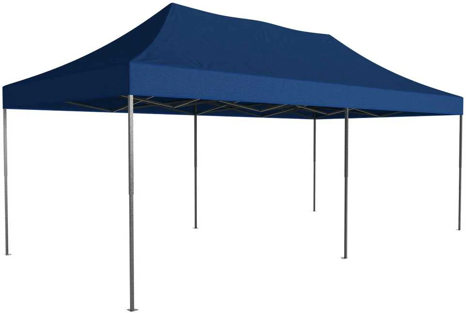Greitosios prekybos paviljonas - 3x6 m - 3 sienos - mėlynos spalvos