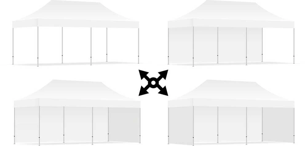 Greitosios prekybos paviljonas - 3x6 m - 3 sienos - baltos spalvos