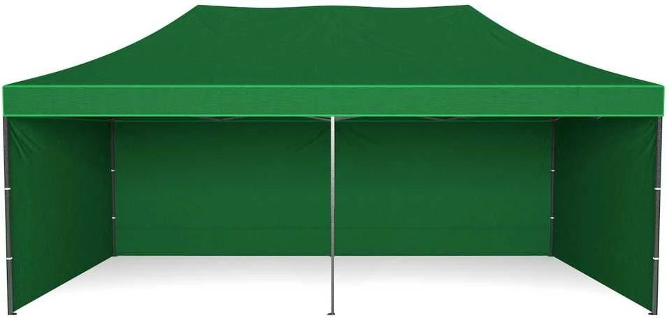 Greitosios prekybos paviljonas - 3x6 m - 3 sienos - žalia