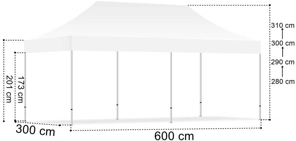 Greitosios prekybos paviljonas - 3x6 m - 3 sienos - baltos spalvos
