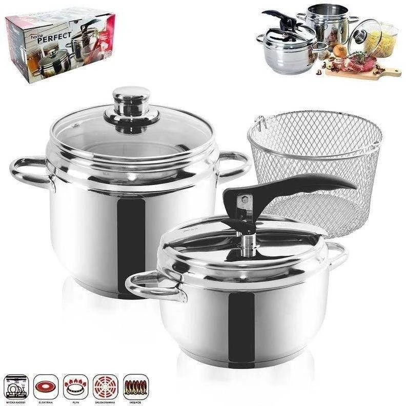 Greitpuodis, plieno slėginis puodas, 2 puodų rinkinys, 3,5 5 l, PROFI duo