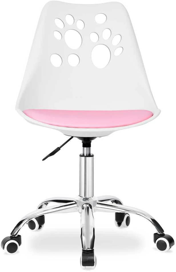 Grover rožinės ir baltos spalvos pasukamas fotelis